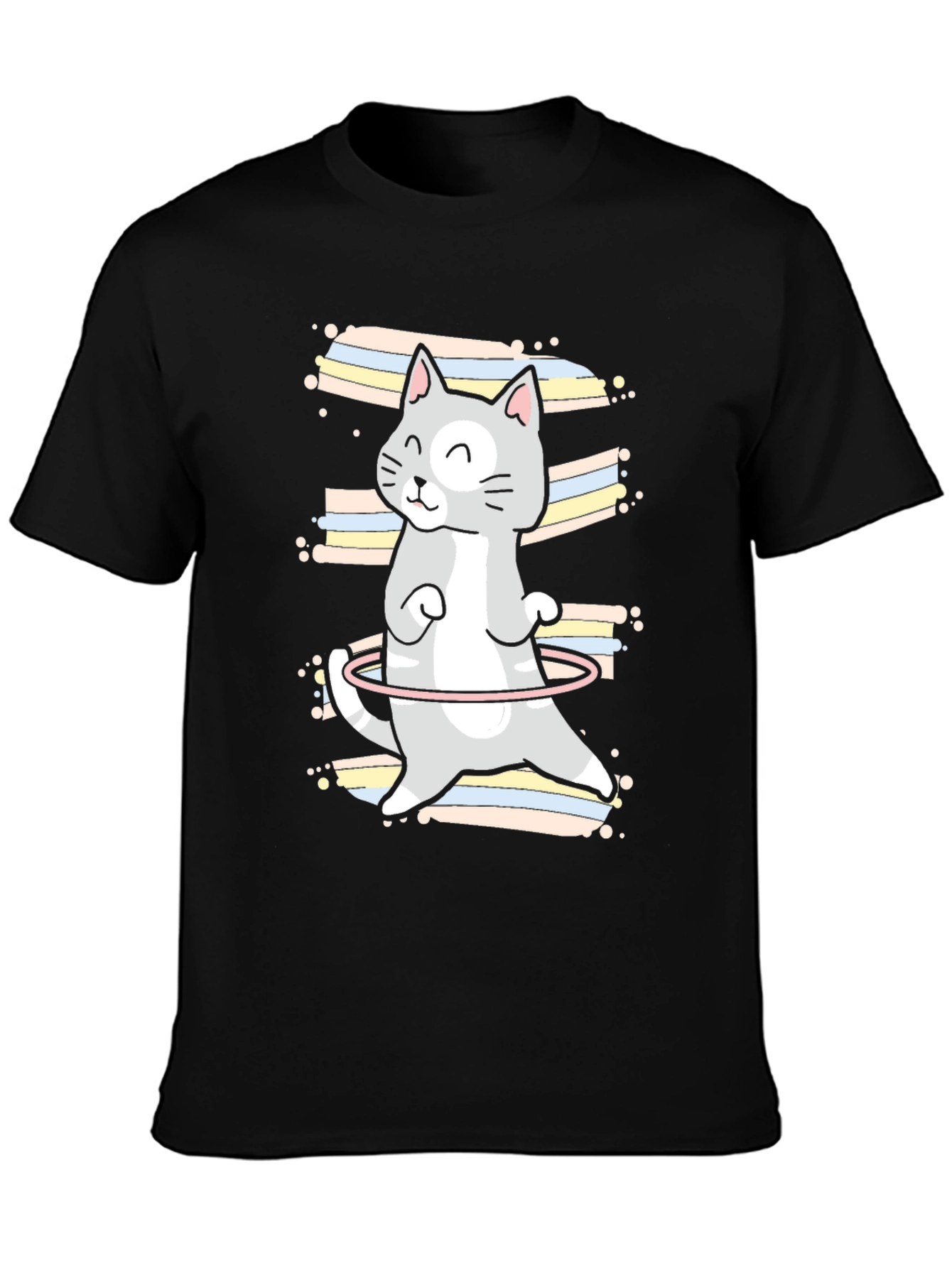 Hula Cat Graphic Tee - Unisex Black T-Shirt
