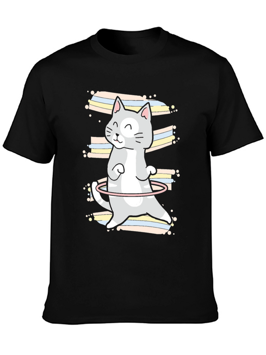 Hula Cat Graphic Tee - Unisex Black T-Shirt
