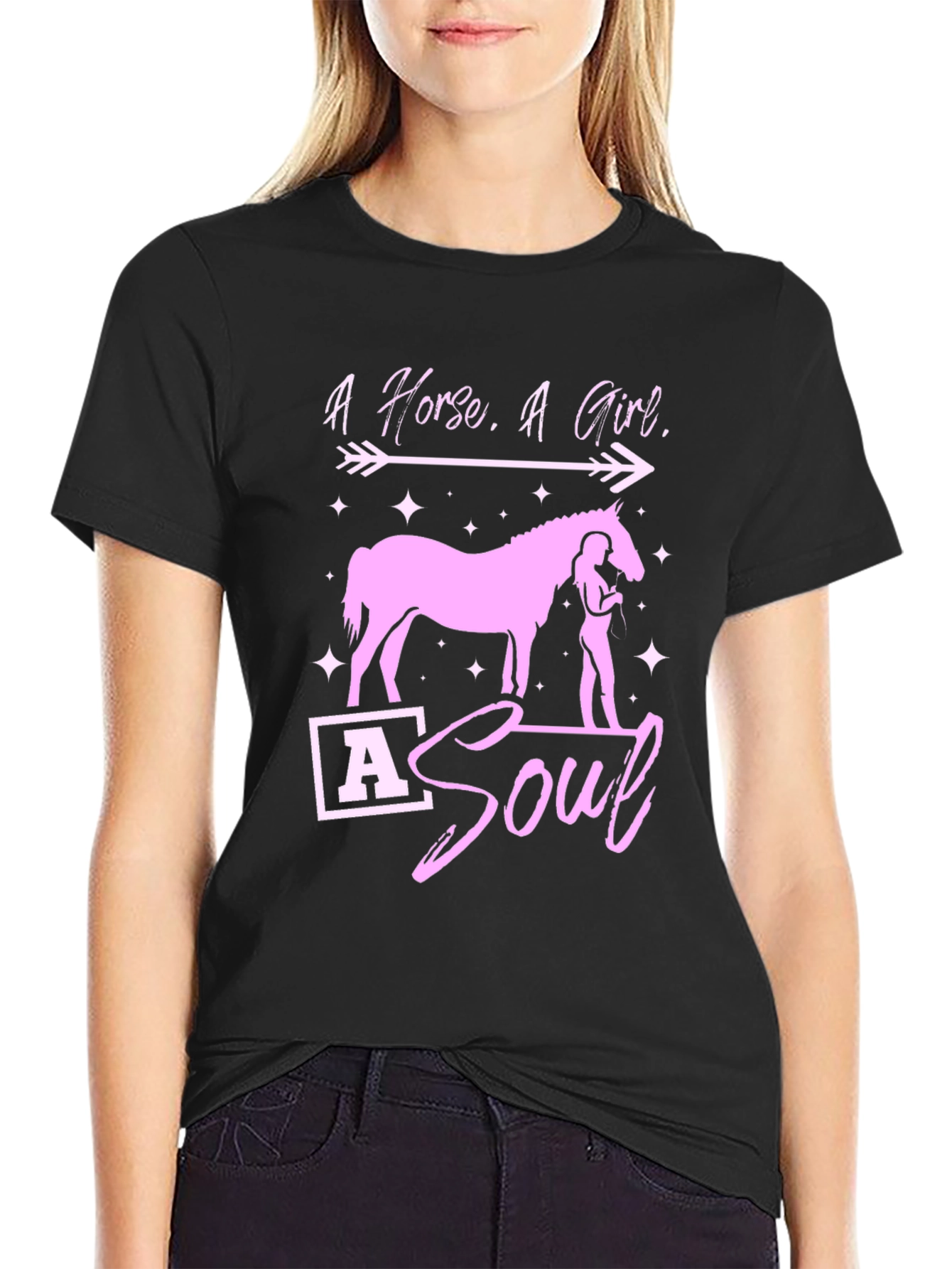 Horse Girl Soul Black T-Shirt