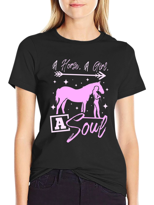 Horse Girl Soul Black T-Shirt