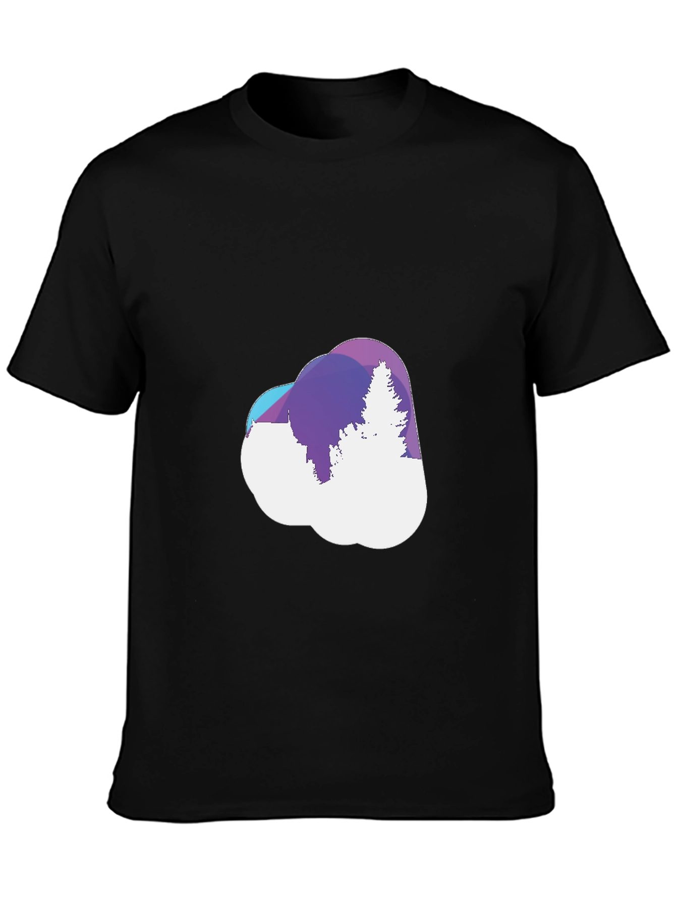 Abstract Forest Cloud Tee - Stylish Graphic T-Shirt