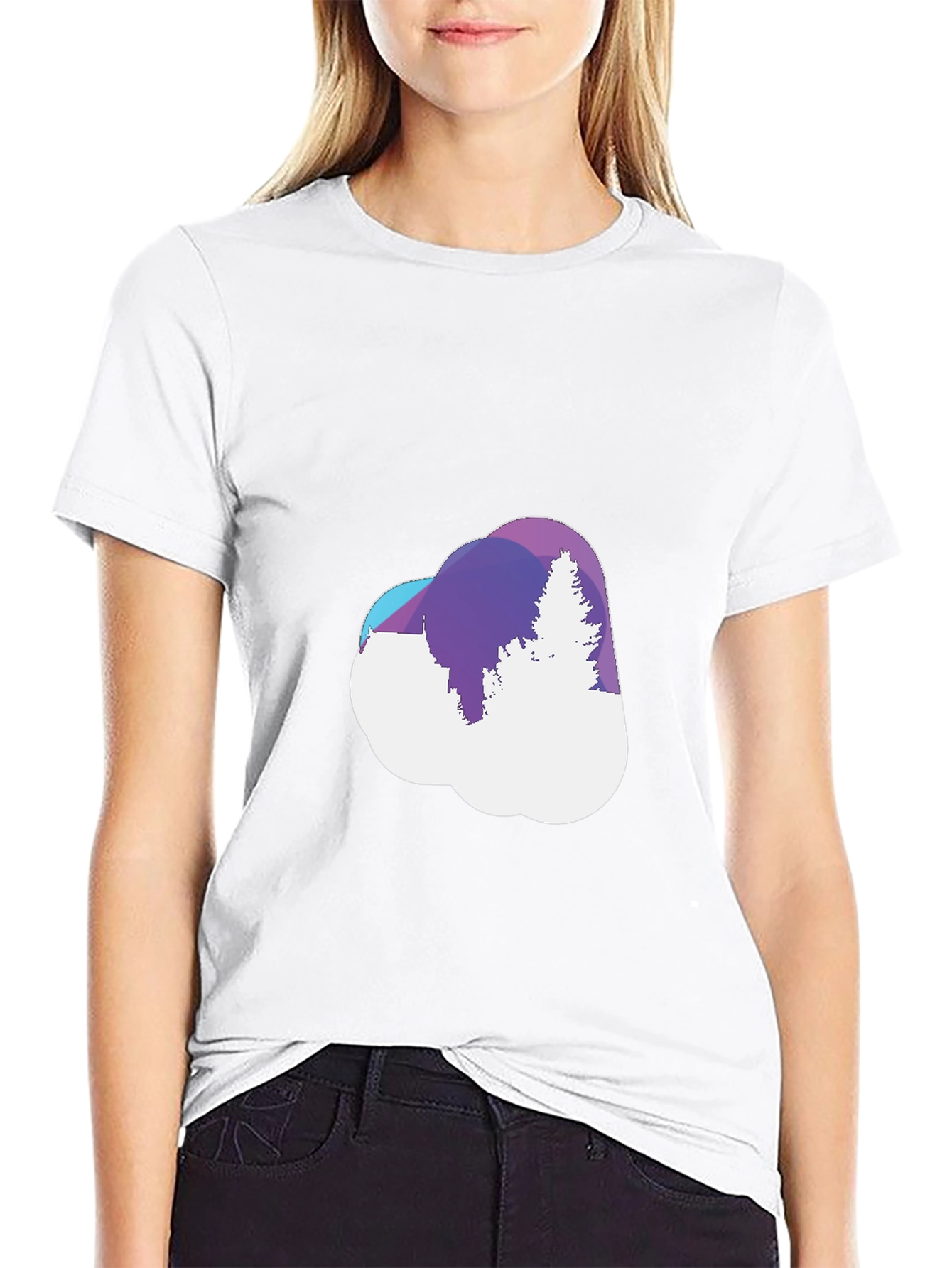 Abstract Forest Cloud Tee - Stylish Graphic T-Shirt