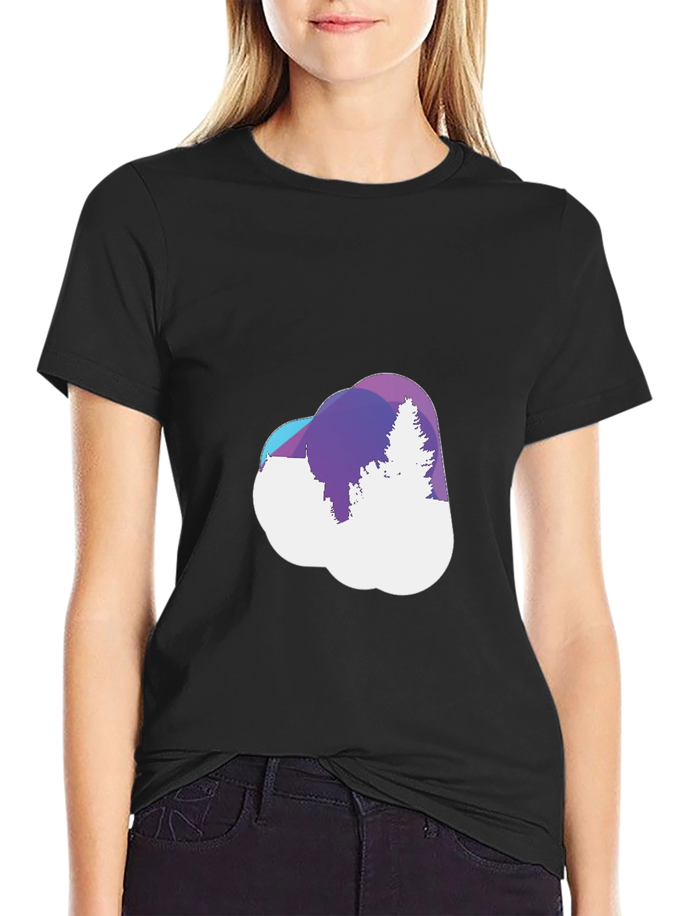 Abstract Forest Cloud Tee - Stylish Graphic T-Shirt