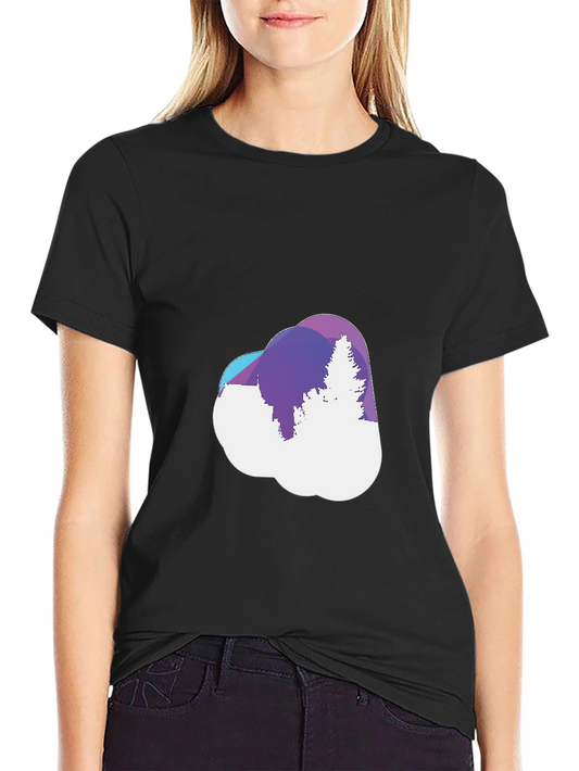 Abstract Forest Cloud Tee - Stylish Graphic T-Shirt