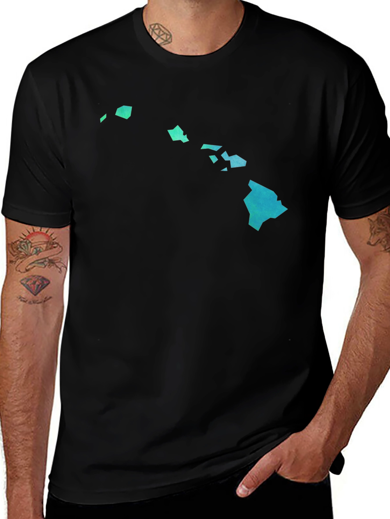 Hawaii Islands Graphic Tee - Cool Gradient Design