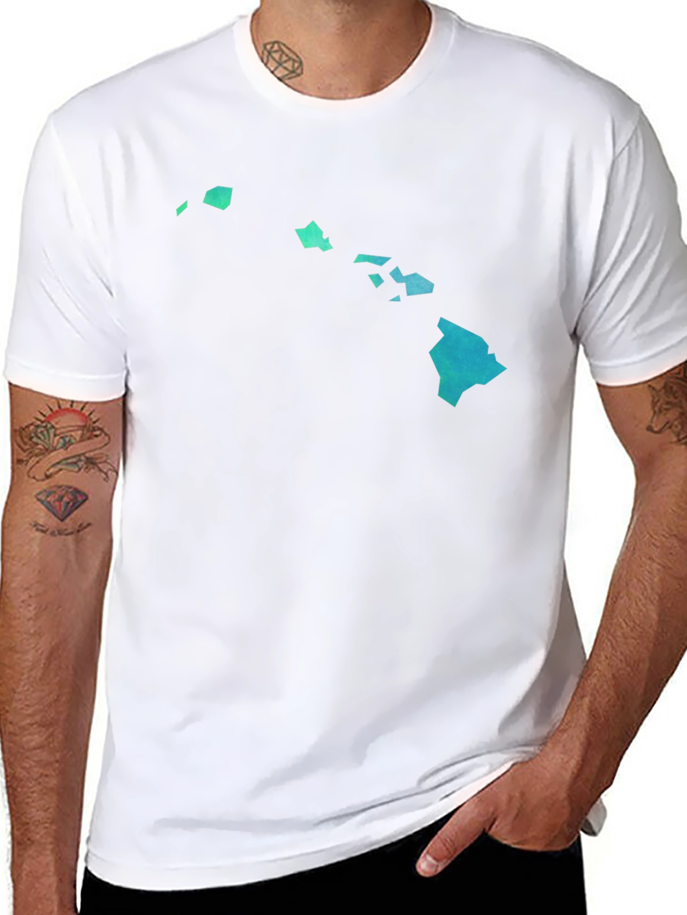 Hawaii Islands Graphic Tee - Cool Gradient Design