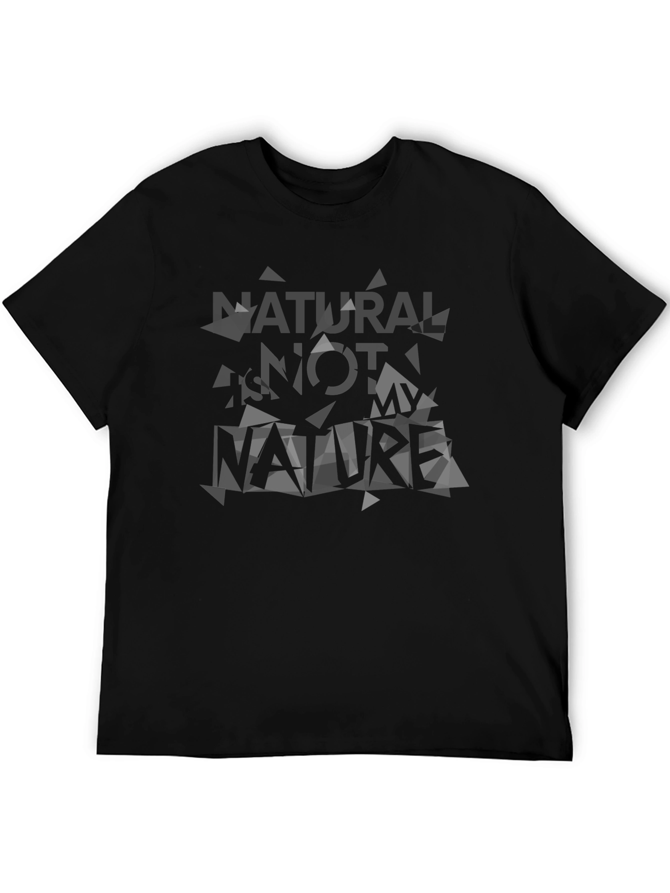 Abstract Natural Not My Nature Graphic Black T-Shirt