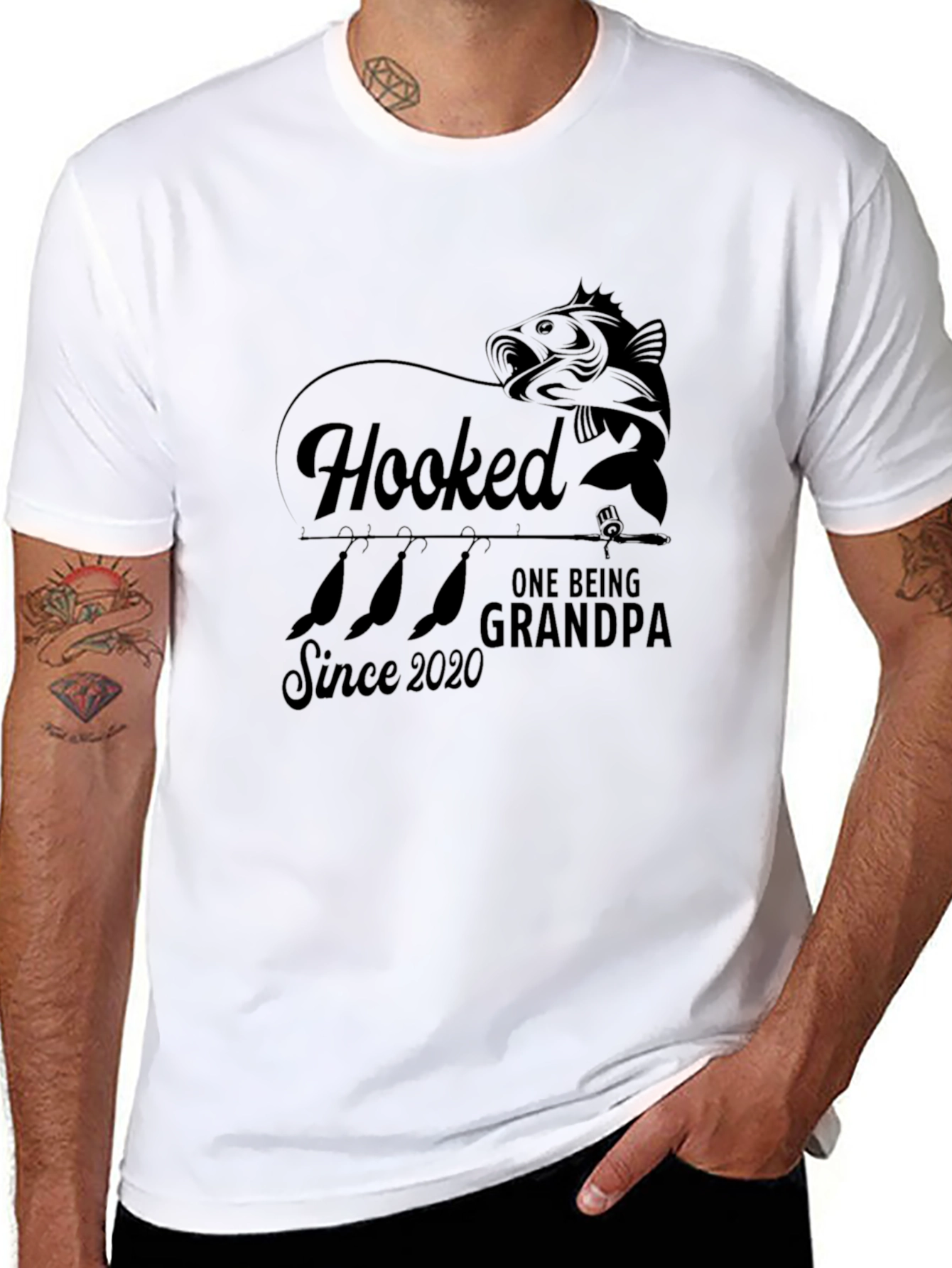 Hooked Grandpa Black Tee