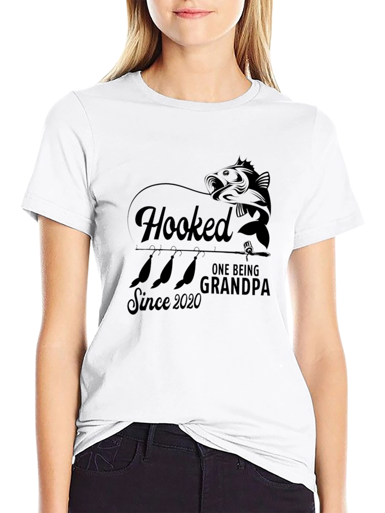 Hooked Grandpa Black Tee