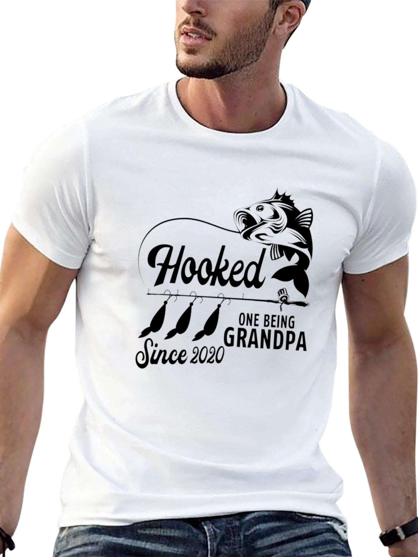 Hooked Grandpa Black Tee