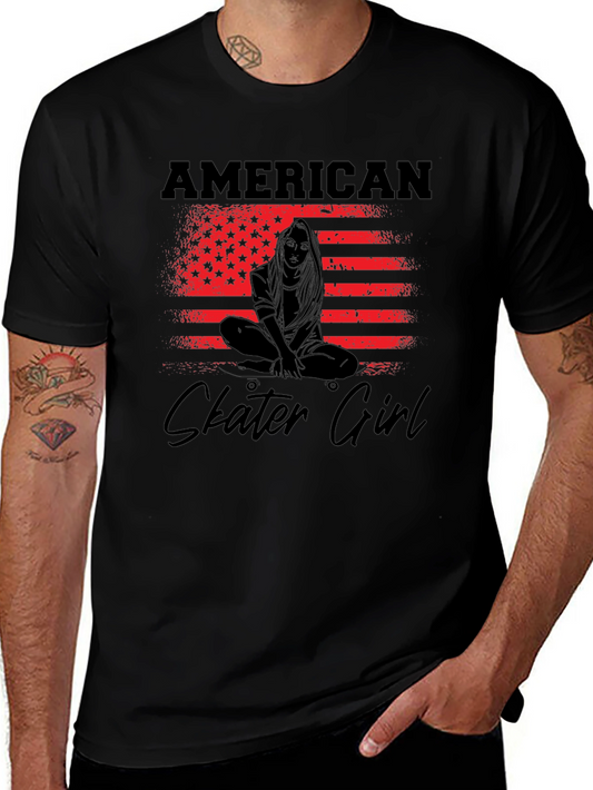 American Skater Girl Graphic T-Shirt