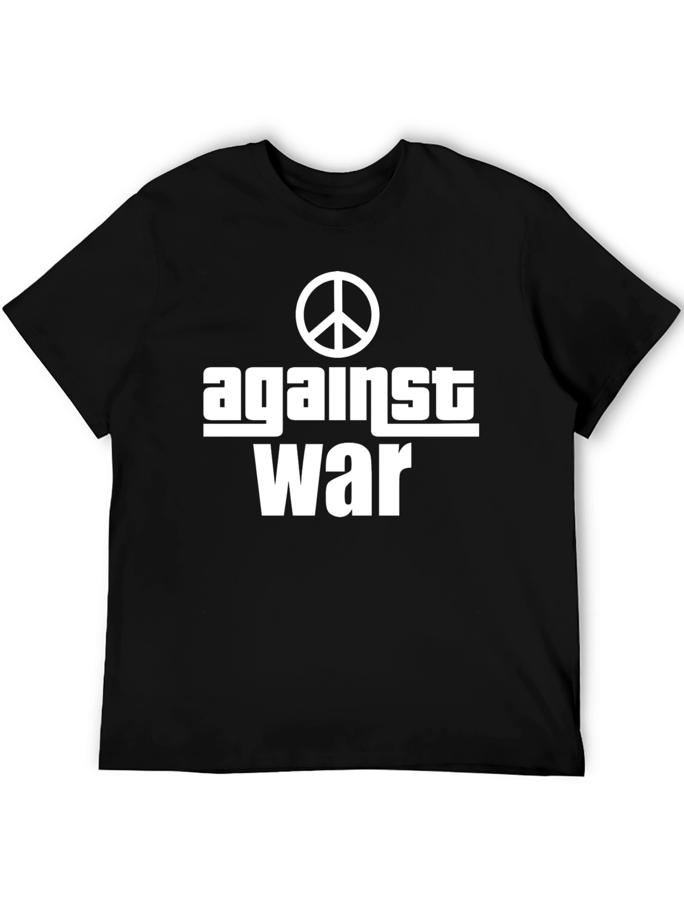 Against War Peace Symbol Black Graphic Tee