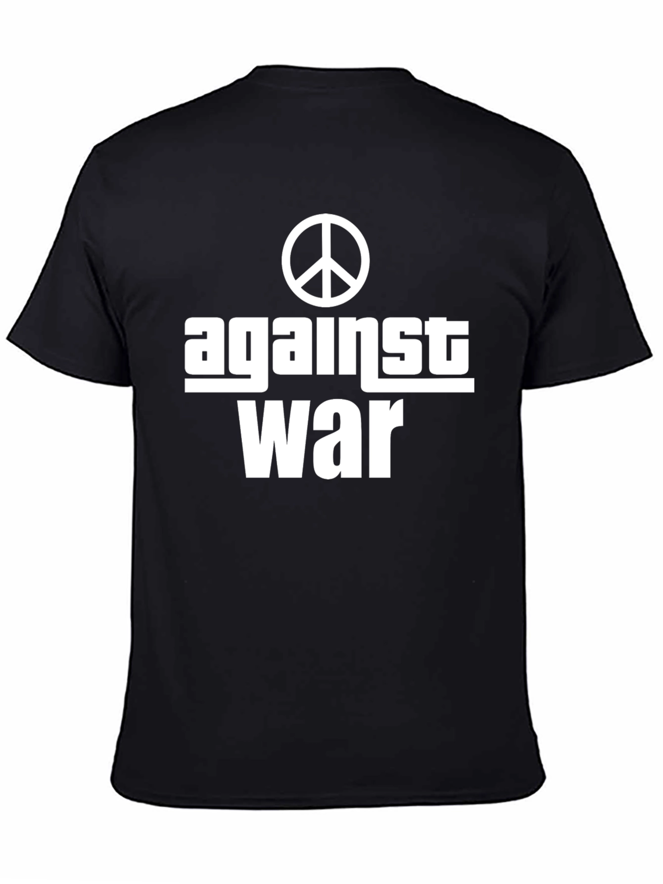 Against War Peace Symbol Black Graphic Tee