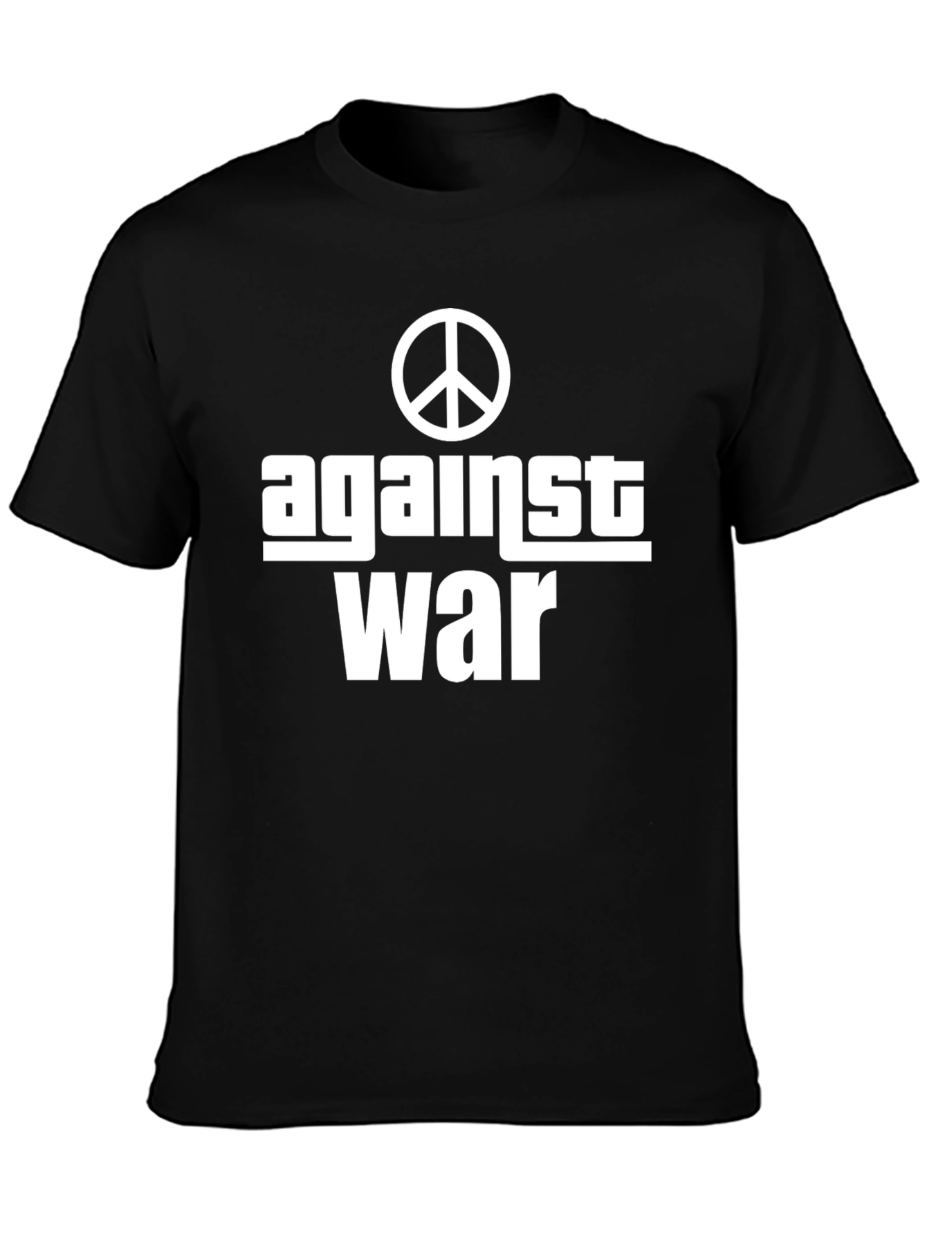 Against War Peace Symbol Black Graphic Tee