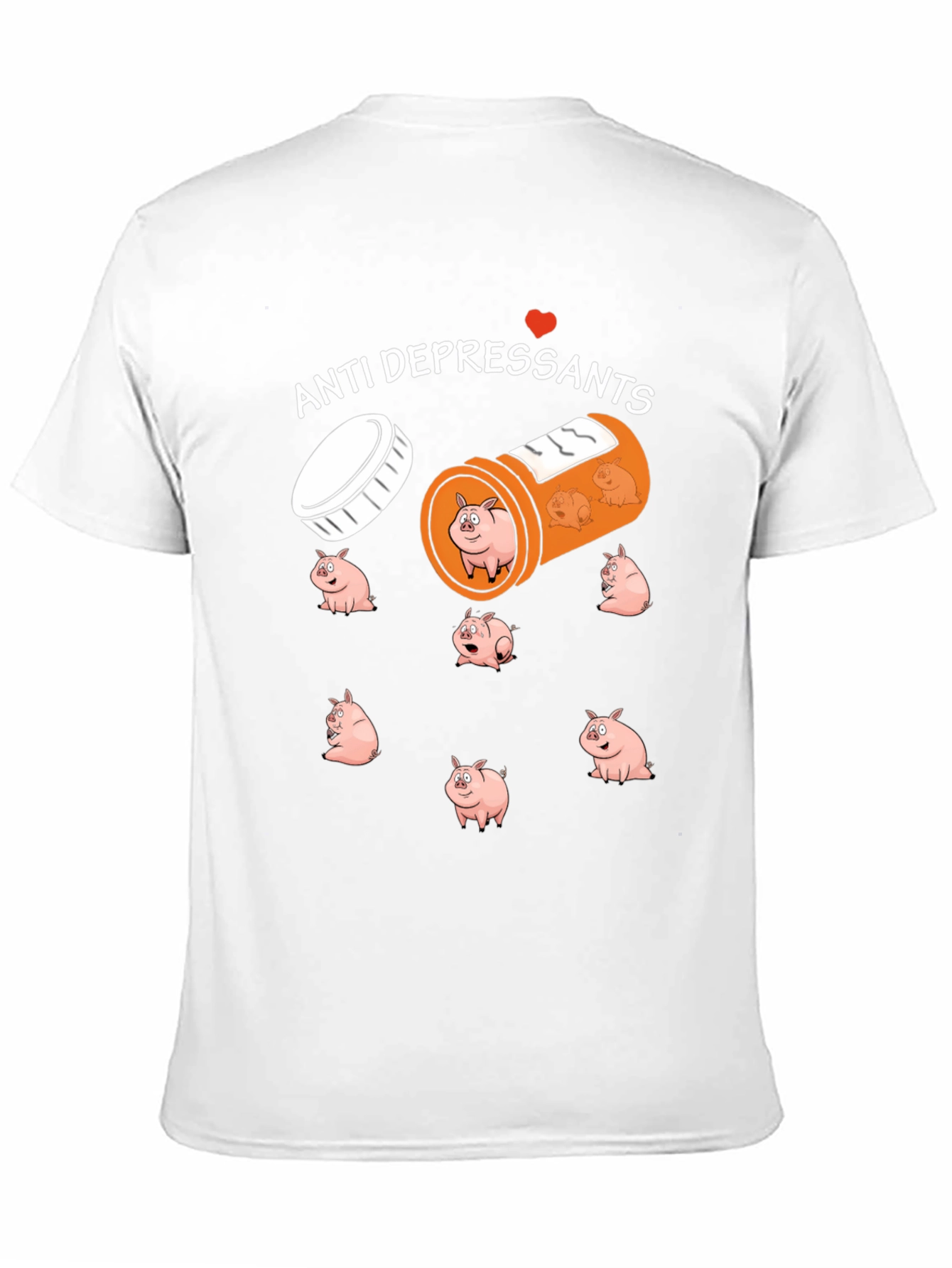 Anti-Depressant Pigs T-Shirt Funny Graphic Tee