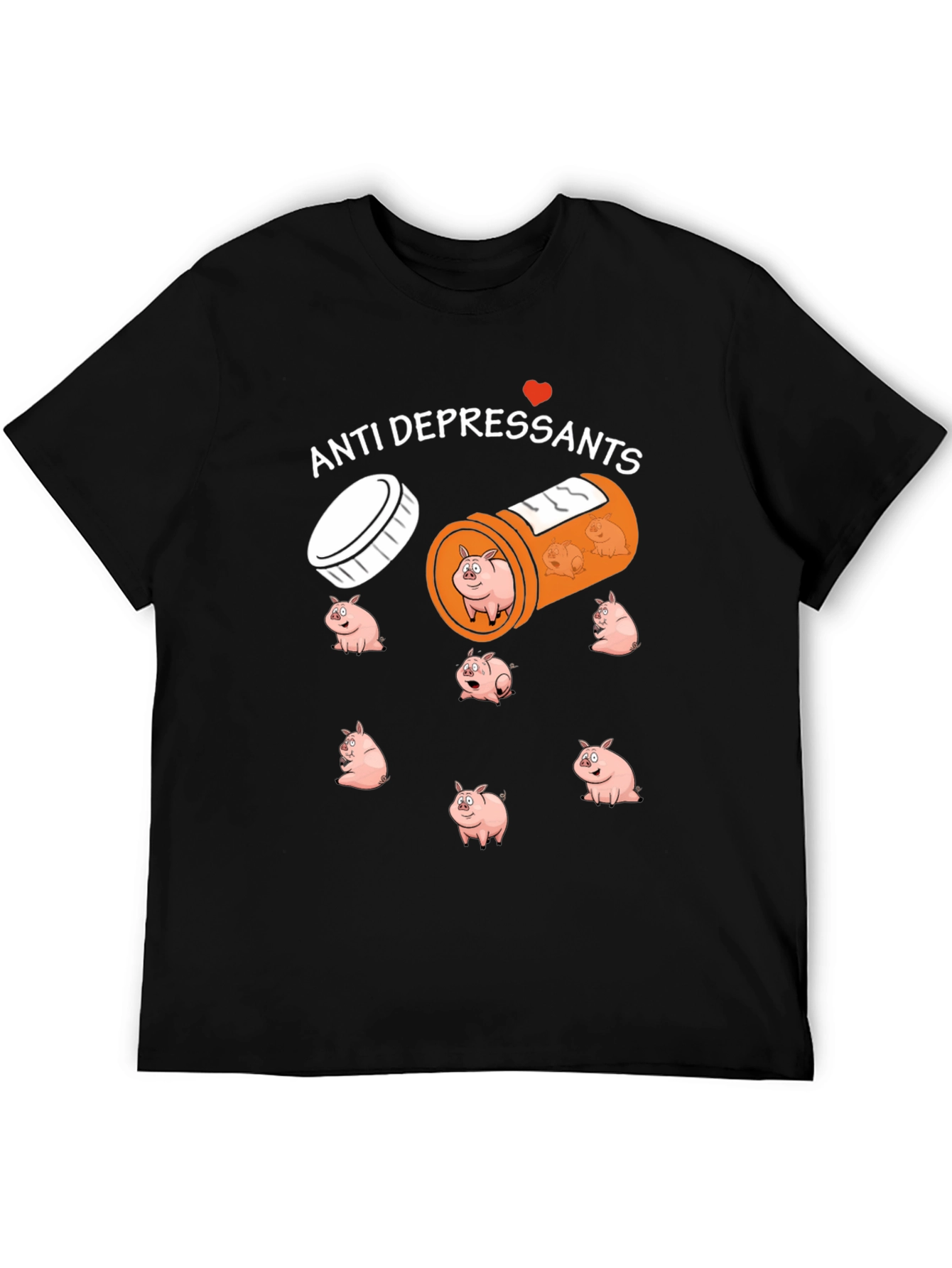 Anti-Depressant Pigs T-Shirt Funny Graphic Tee