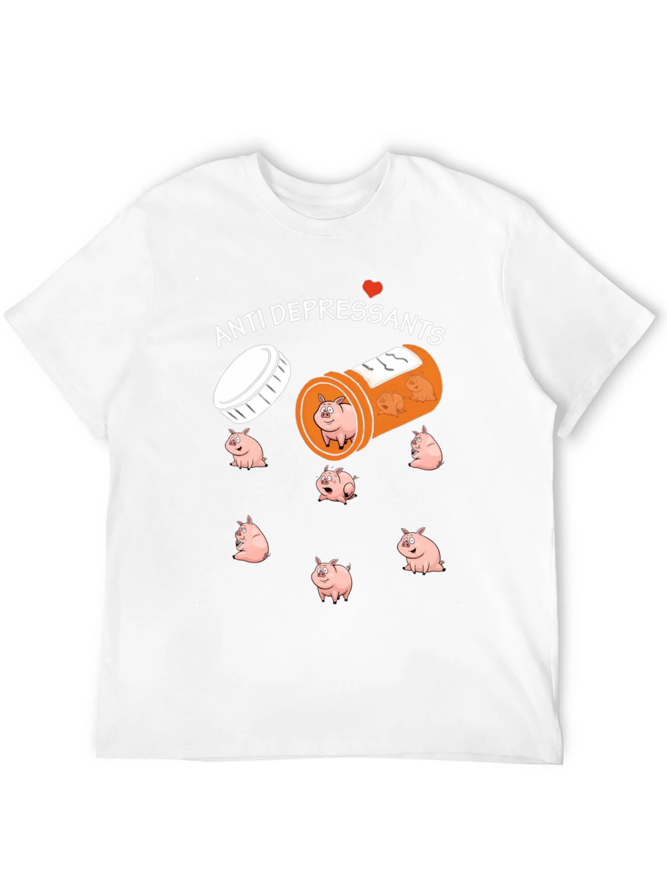 Anti-Depressant Pigs T-Shirt Funny Graphic Tee