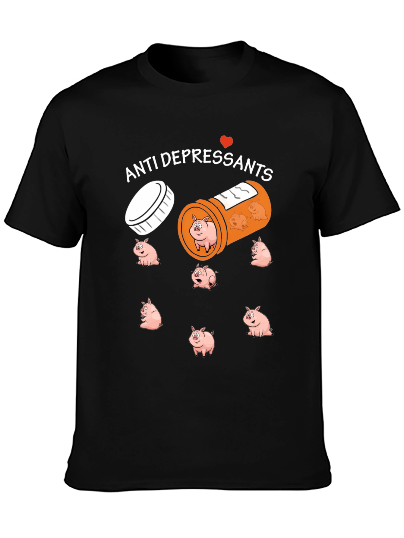 Anti-Depressant Pigs T-Shirt Funny Graphic Tee