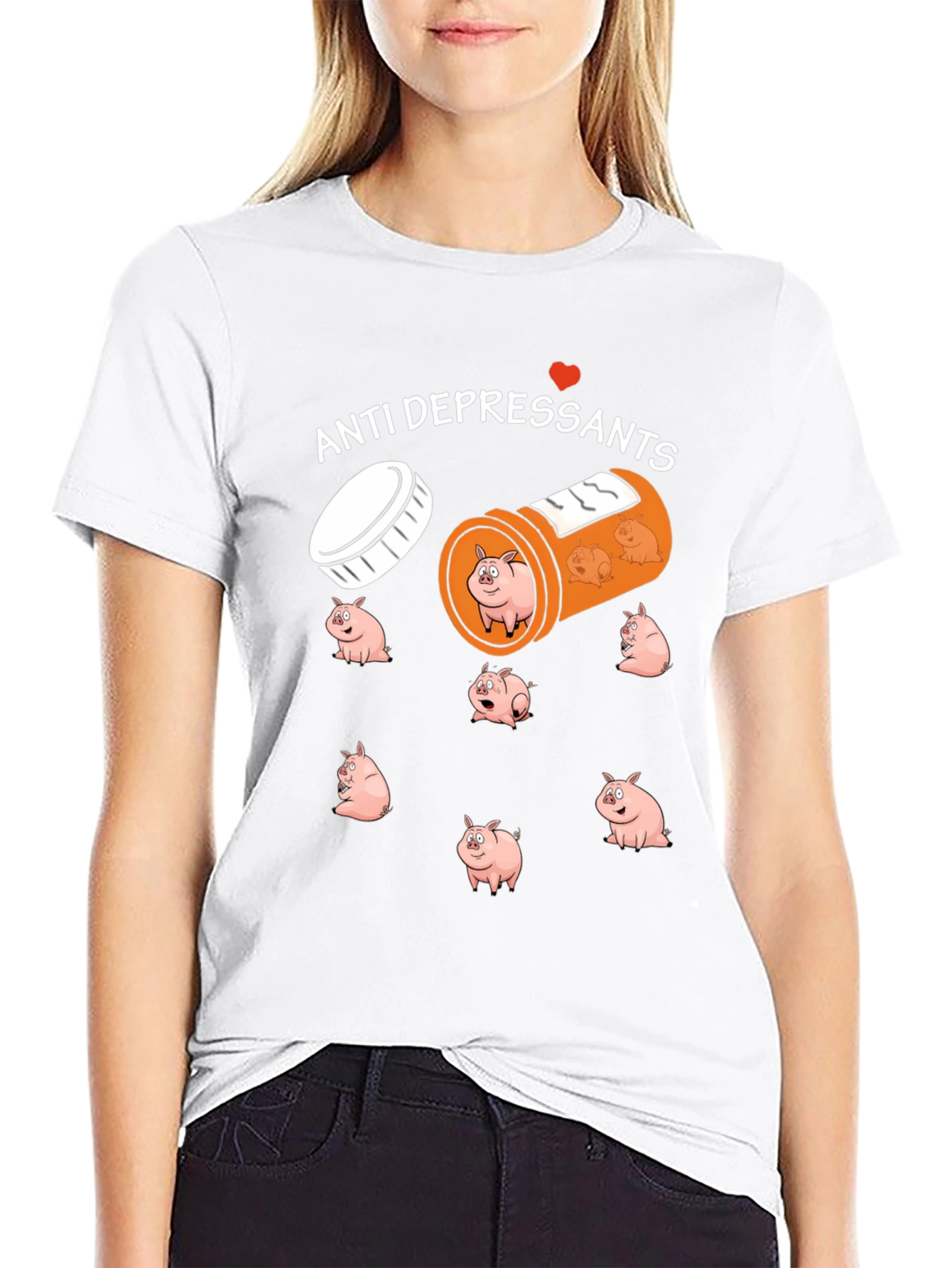 Anti-Depressant Pigs T-Shirt Funny Graphic Tee