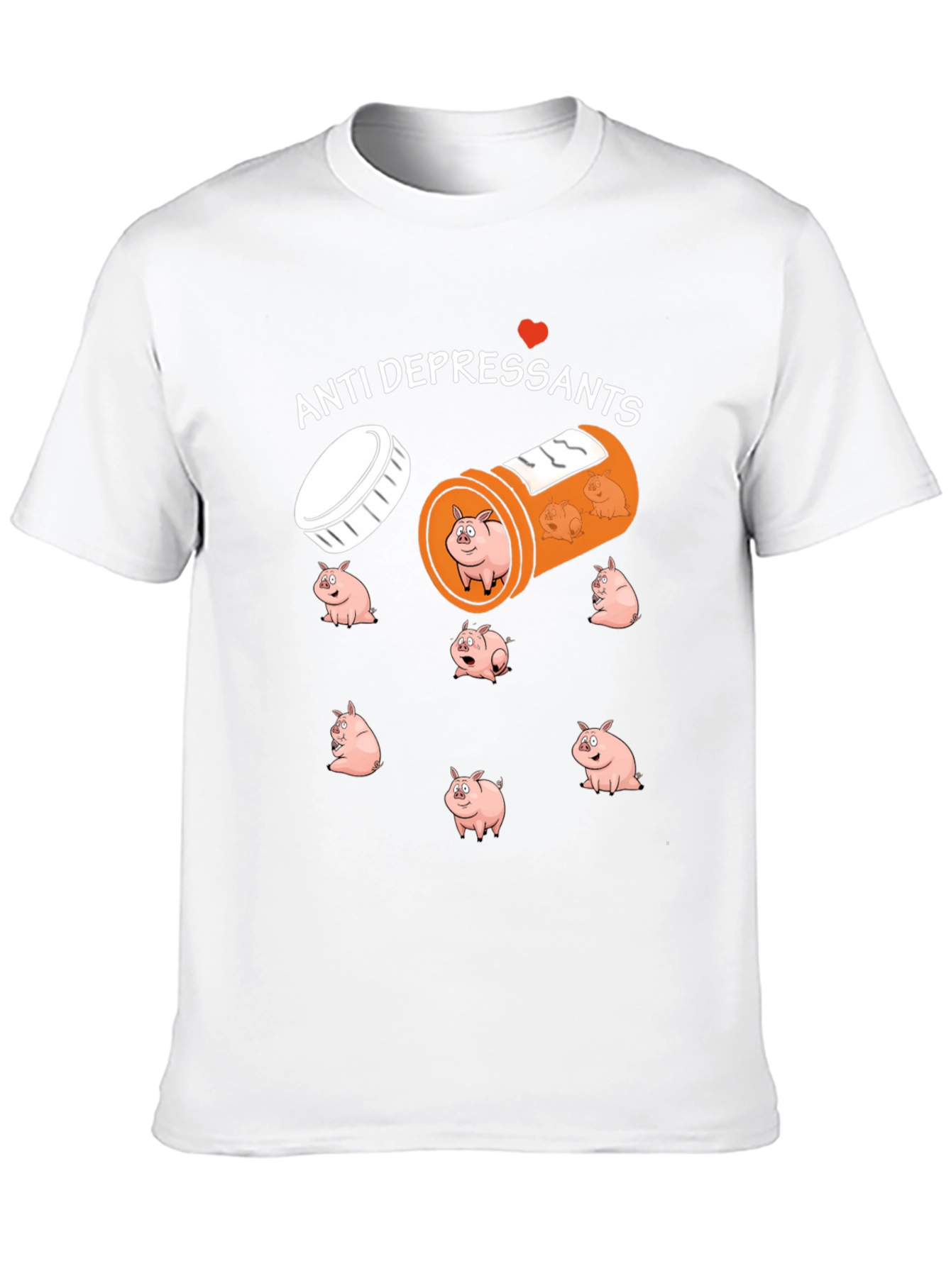 Anti-Depressant Pigs T-Shirt Funny Graphic Tee