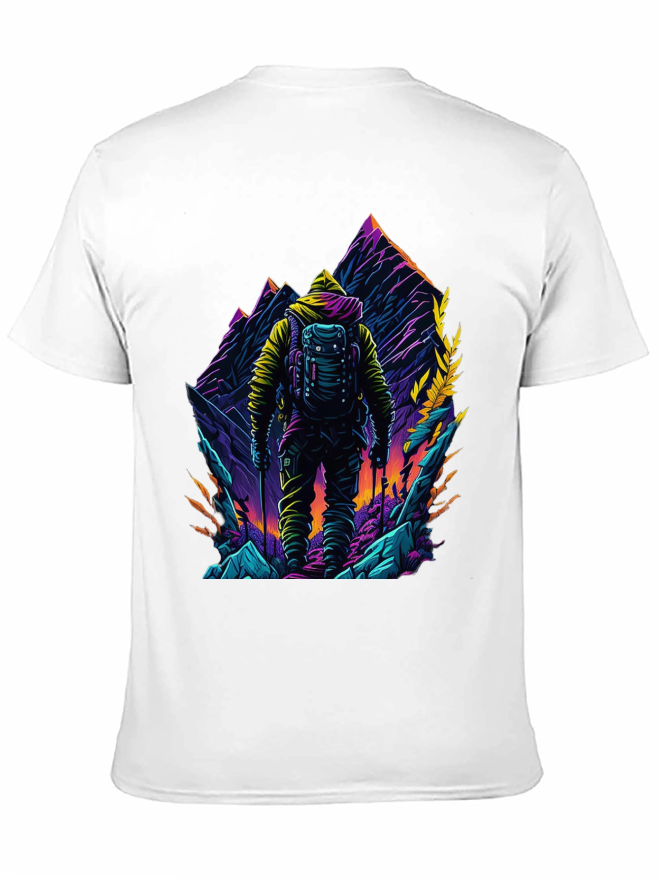 Hiker Mountain Graphic Black T-Shirt