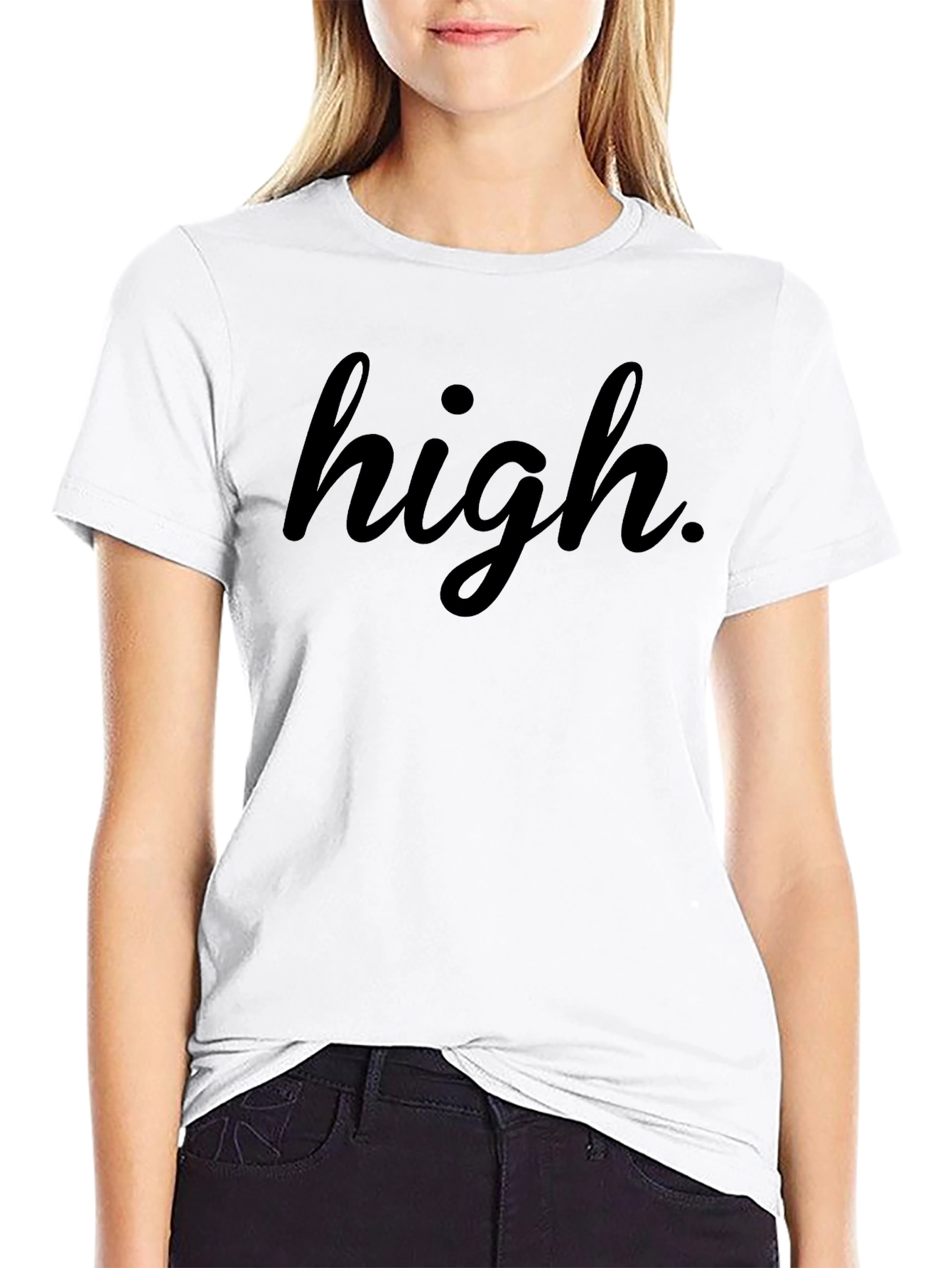 High. Black Graphic T-Shirt - Casual Style