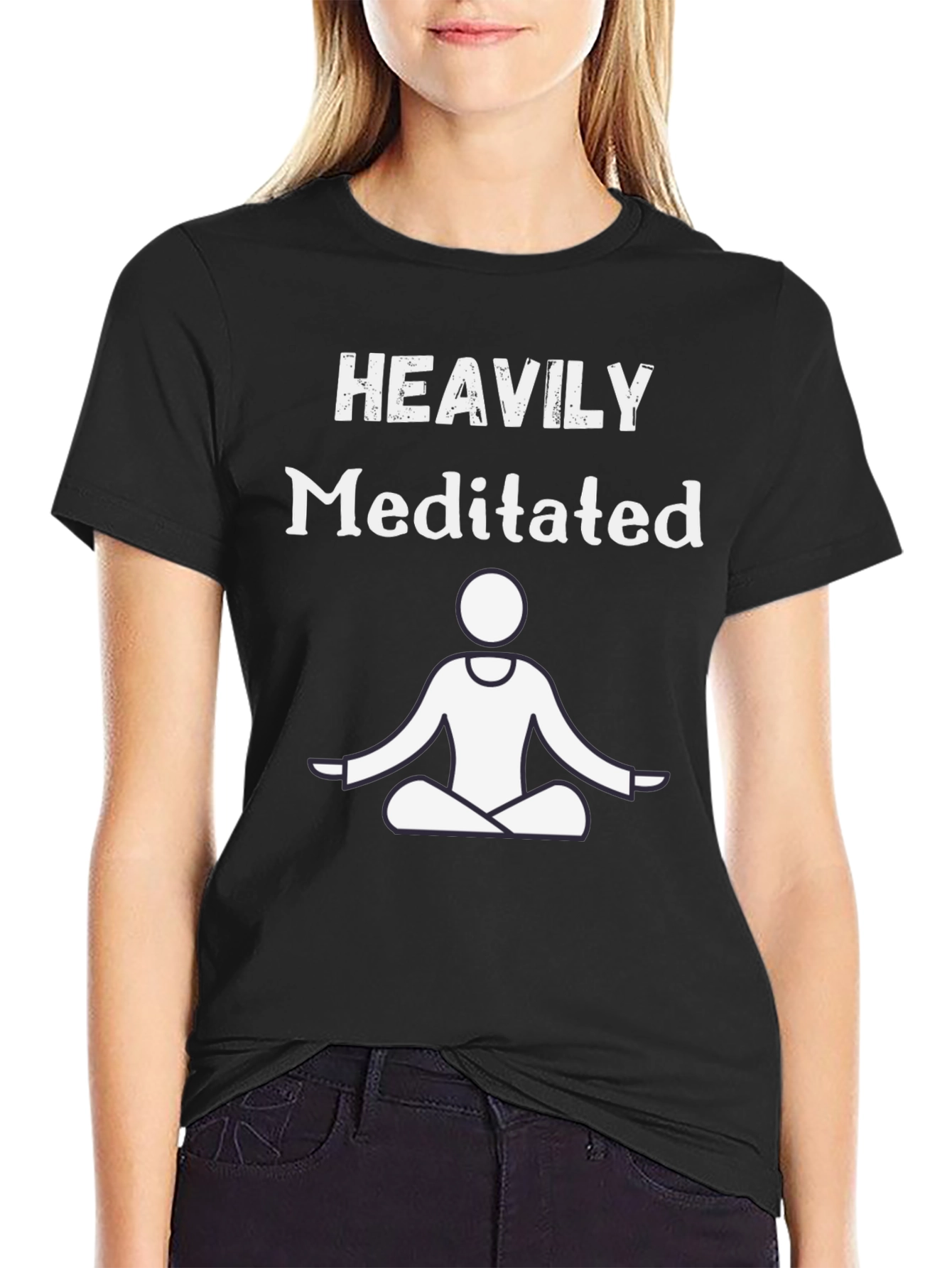 Heavily Meditated Graphic T-Shirt - Black