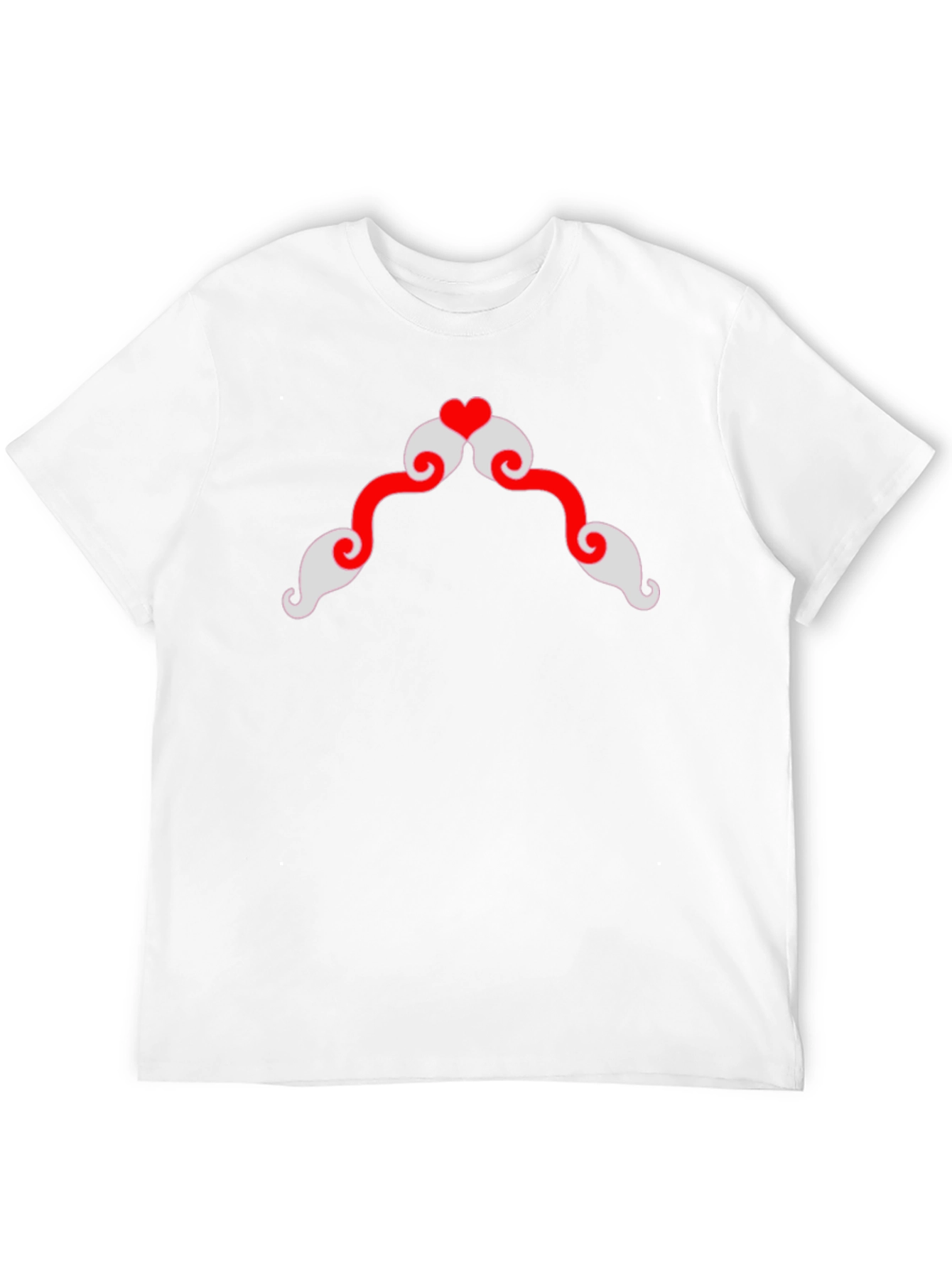 Heart Mustache Graphic Tee - Black Cotton