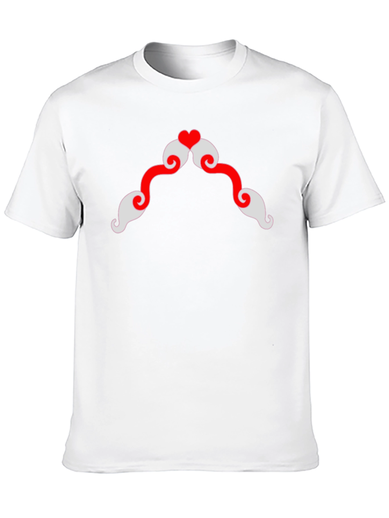 Heart Mustache Graphic Tee - Black Cotton