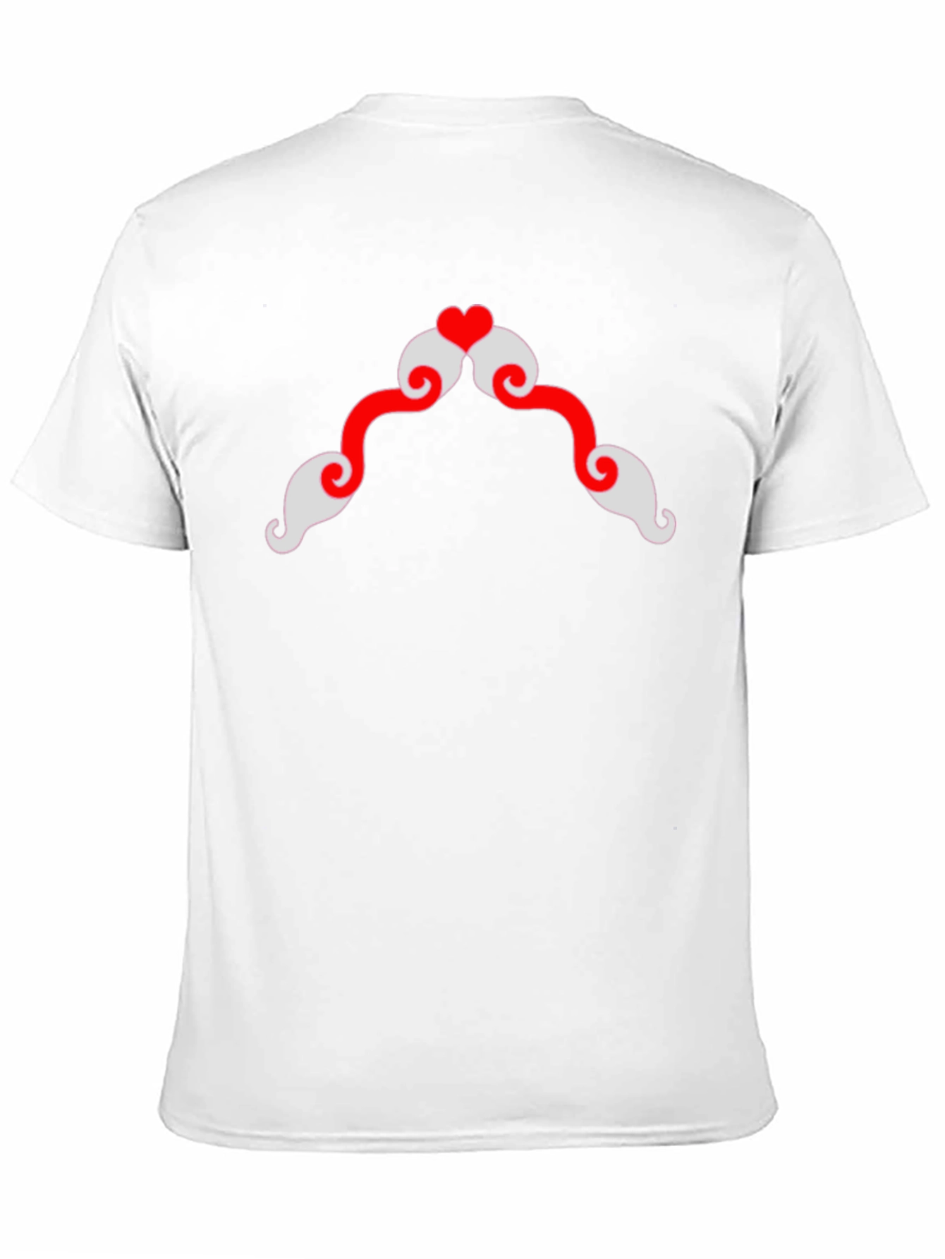 Heart Mustache Graphic Tee - Black Cotton