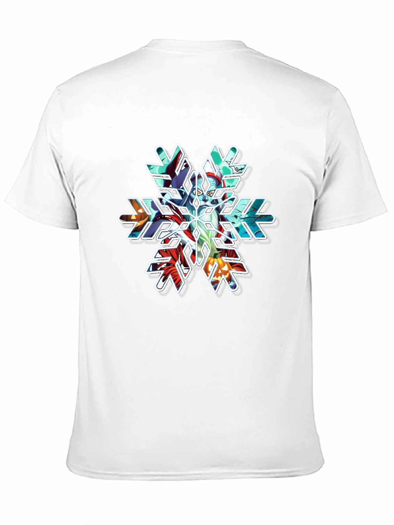 Holiday Snowflake Graphic Tee - Black Cotton Blend