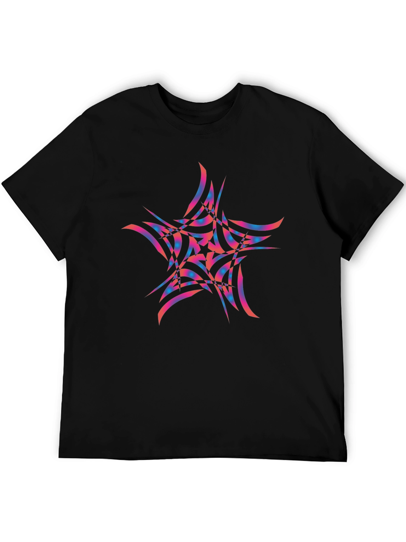 Abstract Star Graphic Black Tee