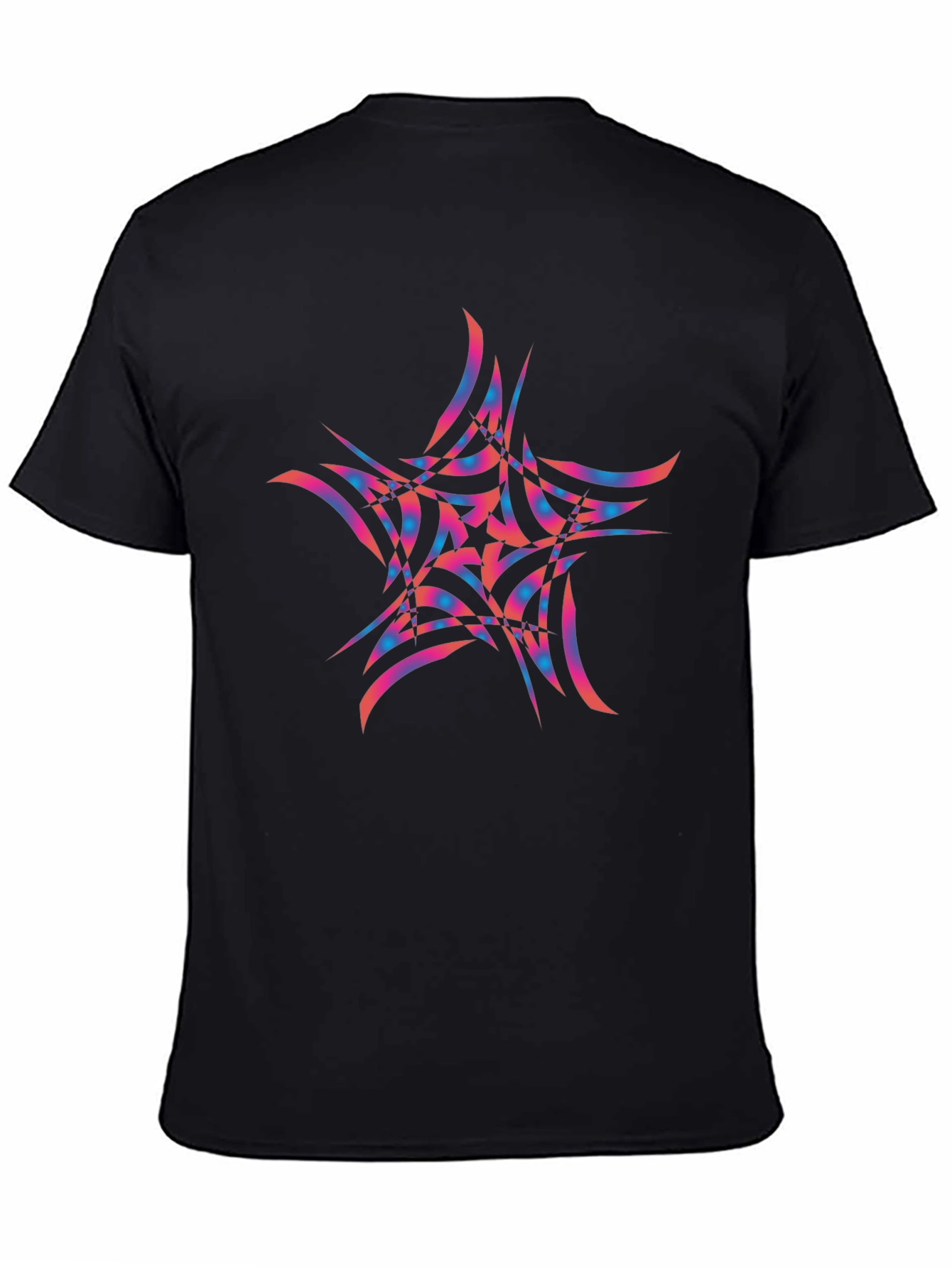 Abstract Star Graphic Black Tee