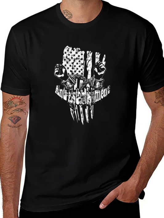Anti-Establishment Graphic Print Black T-Shirt