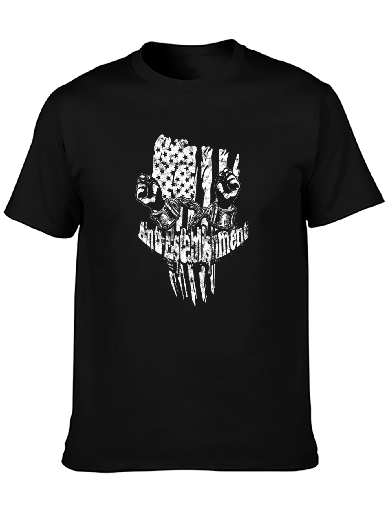 Anti-Establishment Graphic Print Black T-Shirt