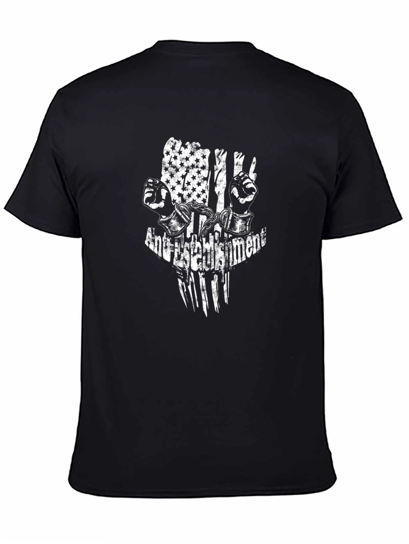 Anti-Establishment Graphic Print Black T-Shirt