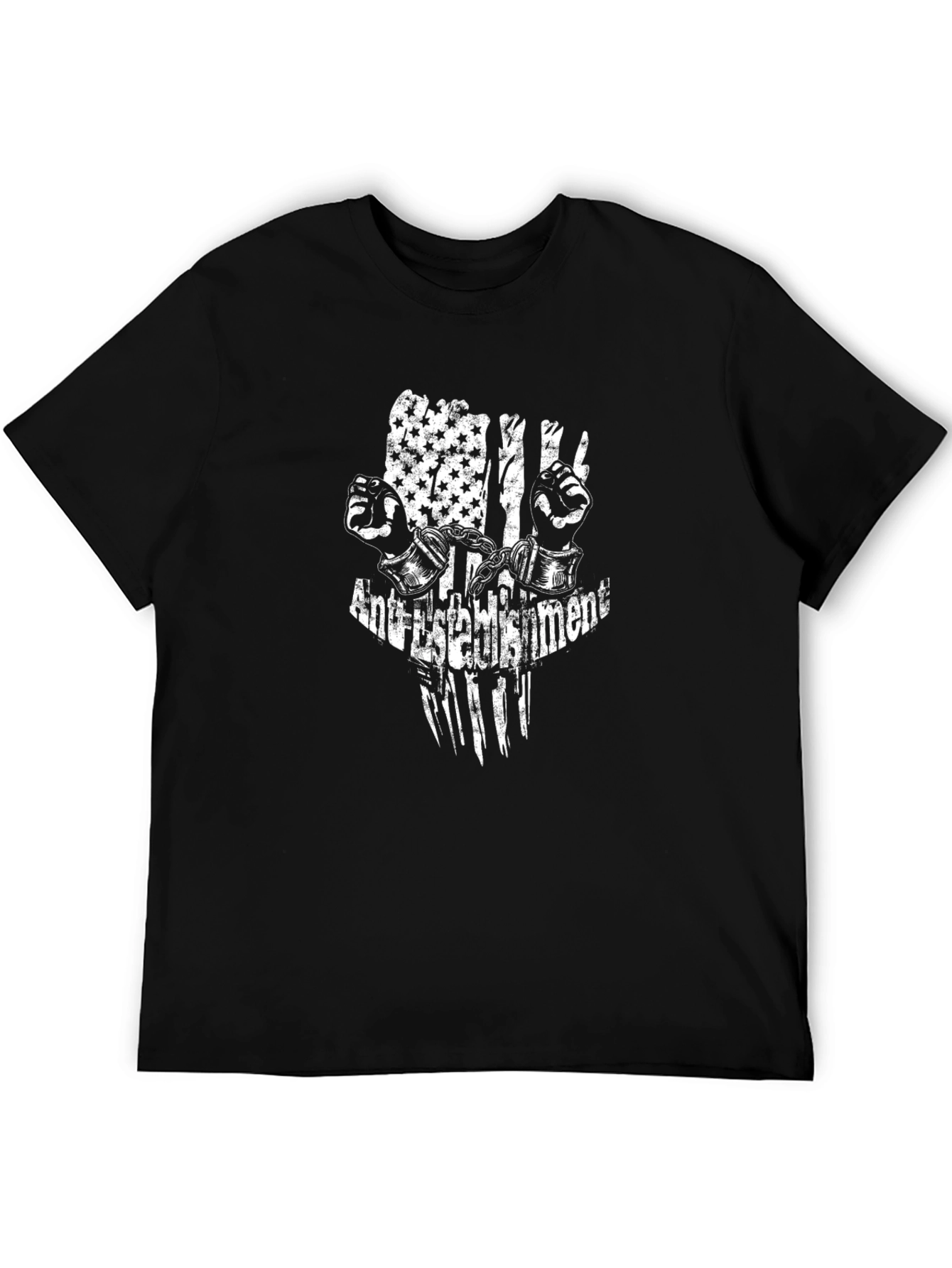 Anti-Establishment Graphic Print Black T-Shirt