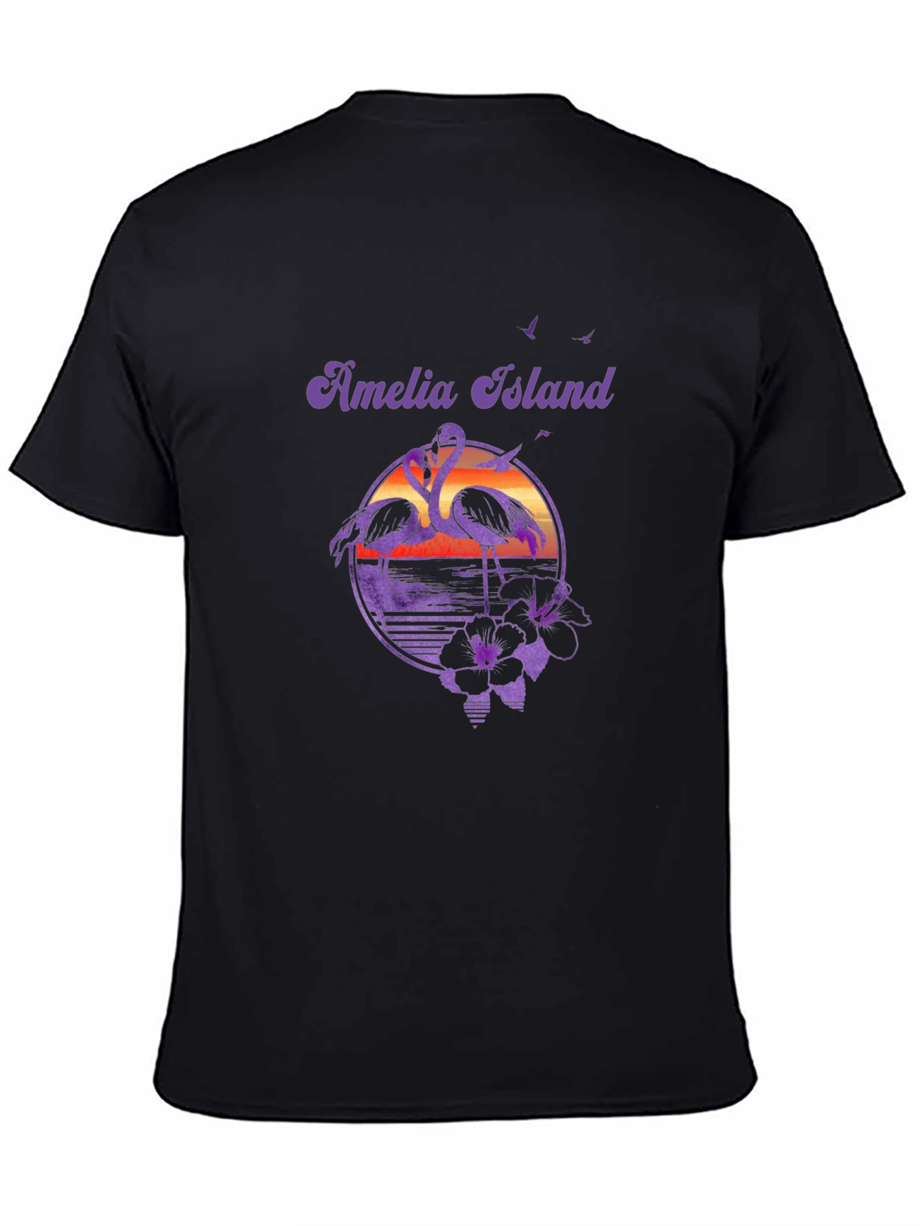 Amelia Island Flamingo Sunset Graphic Tee