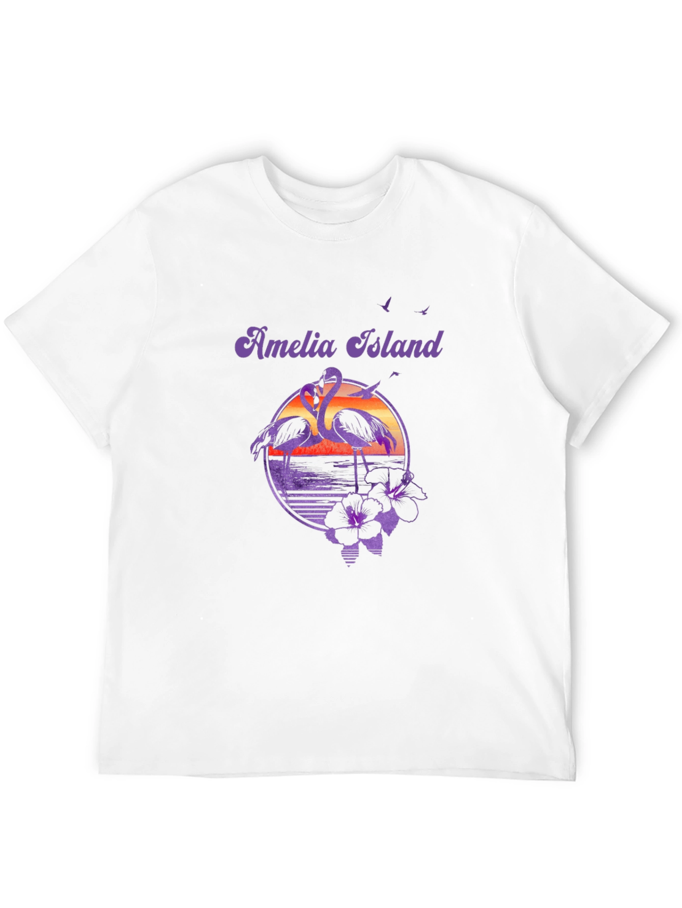 Amelia Island Flamingo Sunset Graphic Tee