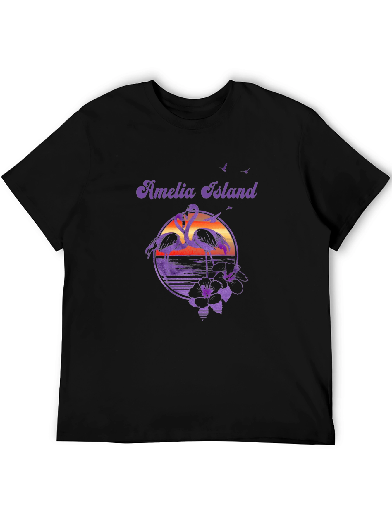 Amelia Island Flamingo Sunset Graphic Tee