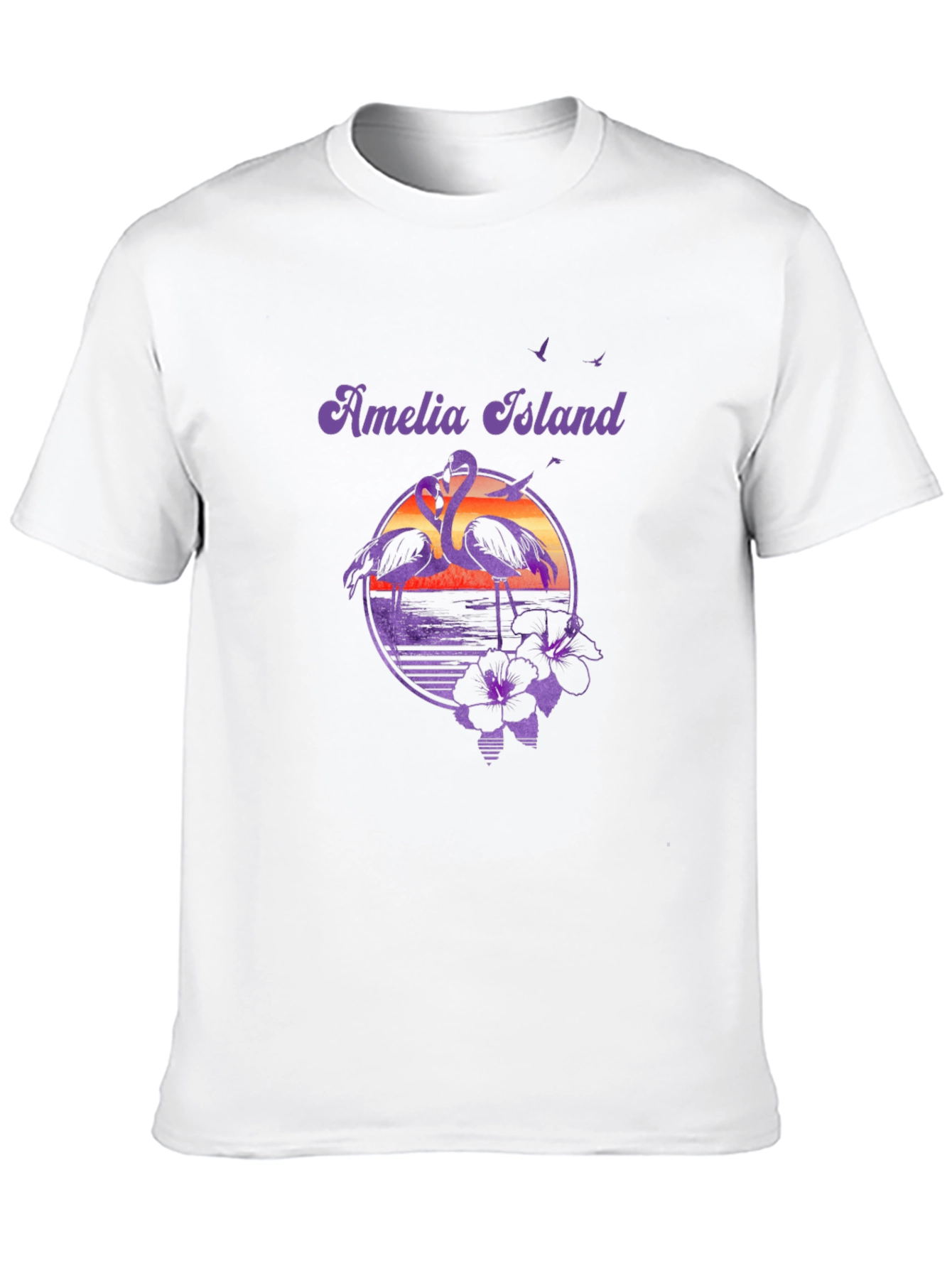 Amelia Island Flamingo Sunset Graphic Tee