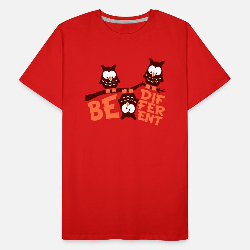 3 owls Be Different saying crazy funny branch team