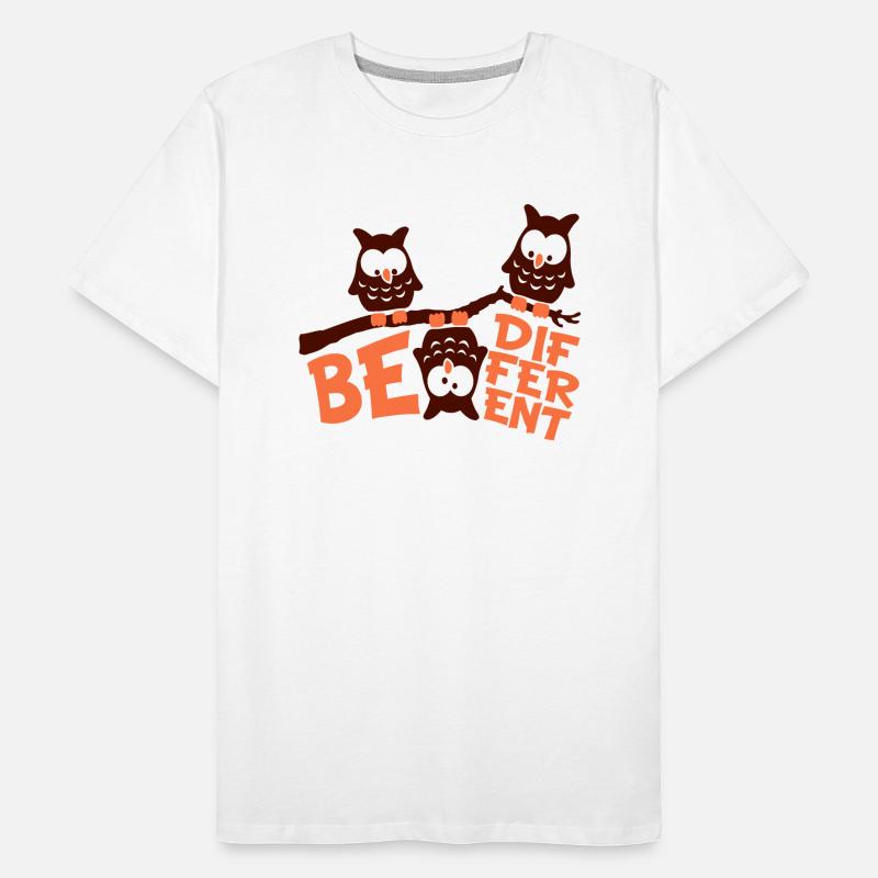 3 owls Be Different saying crazy funny branch team