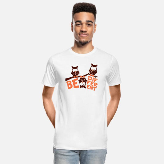 3 owls Be Different saying crazy funny branch team