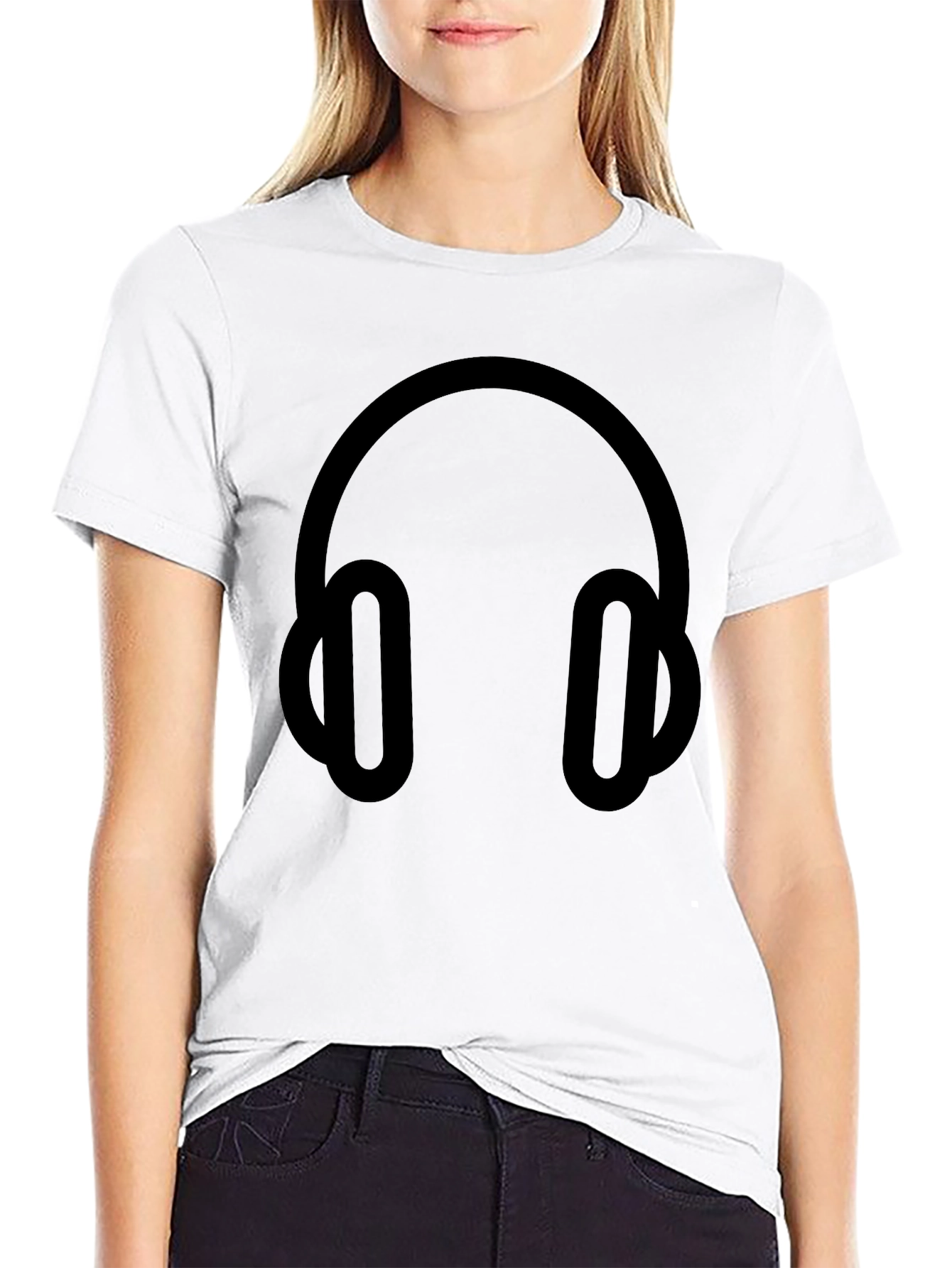 Headphone Graphic T-Shirt - Black