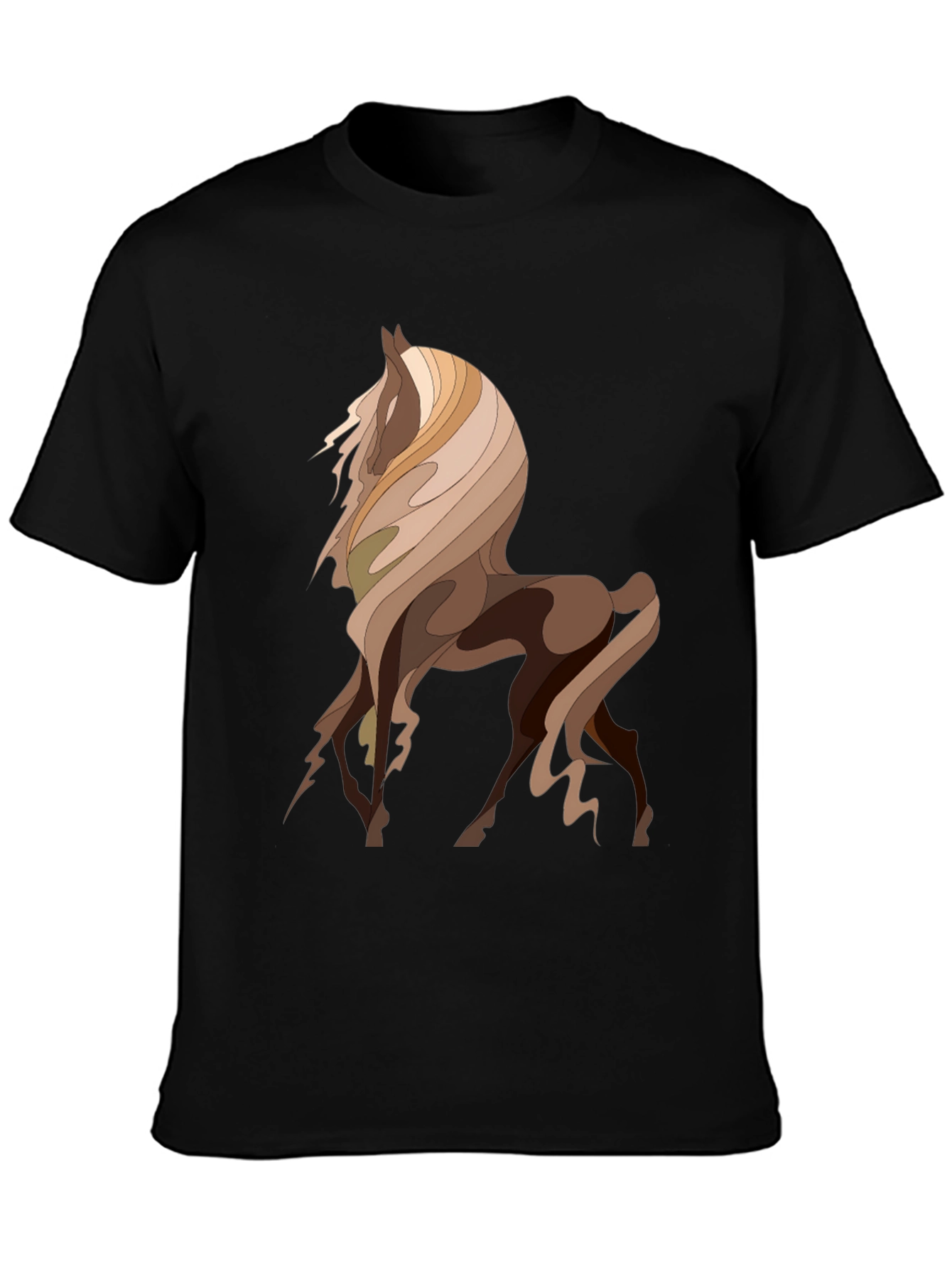 Abstract Horse Graphic Tee - Stylish Mens T-Shirt