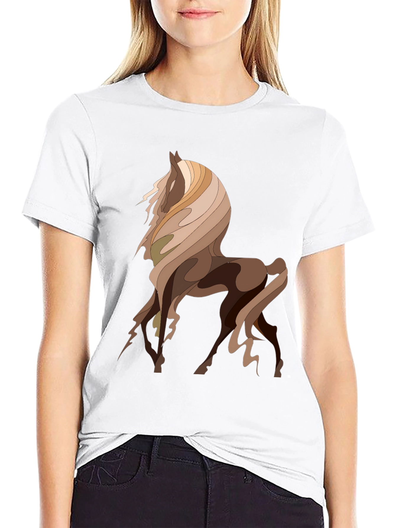 Abstract Horse Graphic Tee - Stylish Mens T-Shirt
