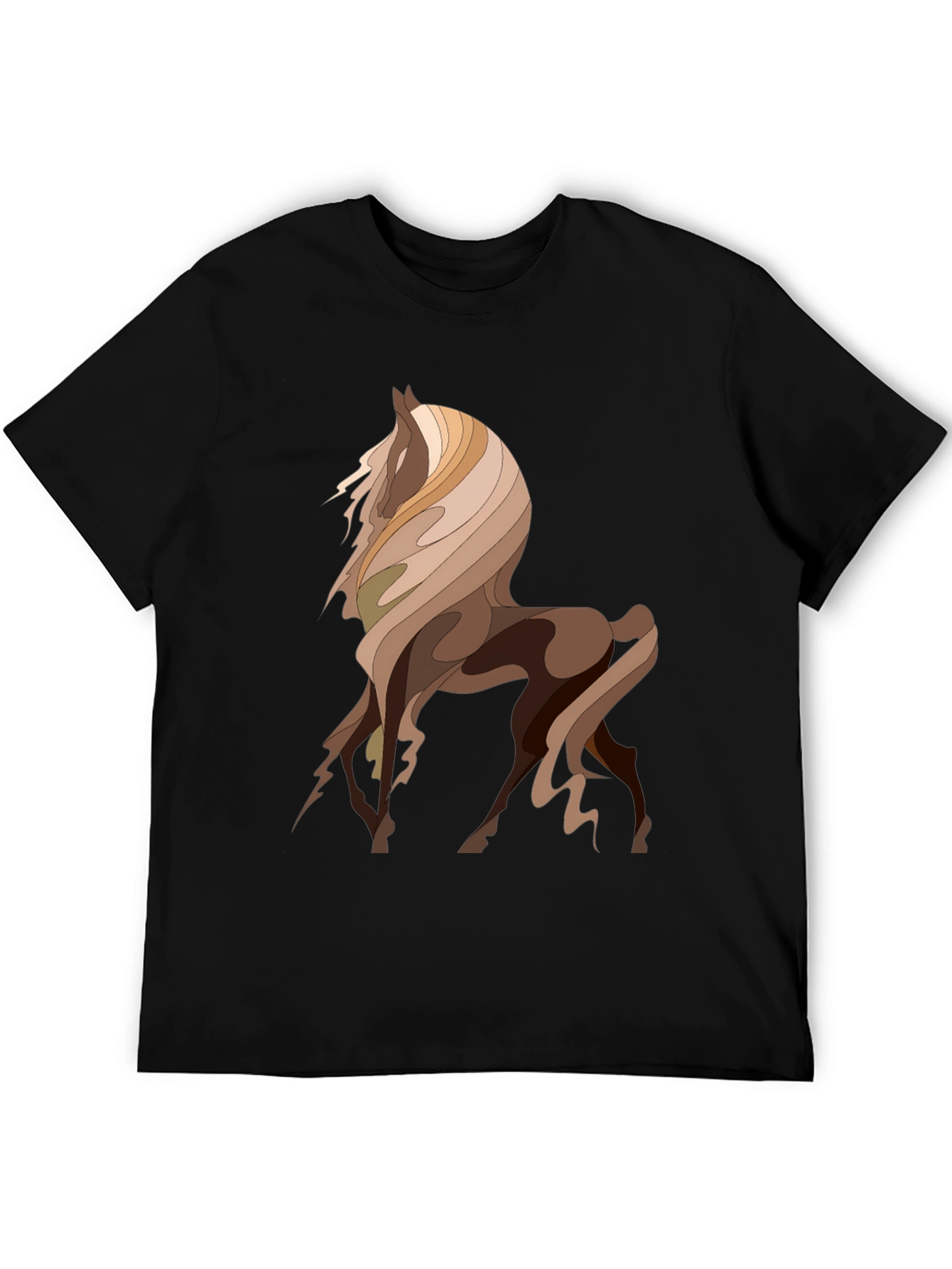 Abstract Horse Graphic Tee - Stylish Mens T-Shirt