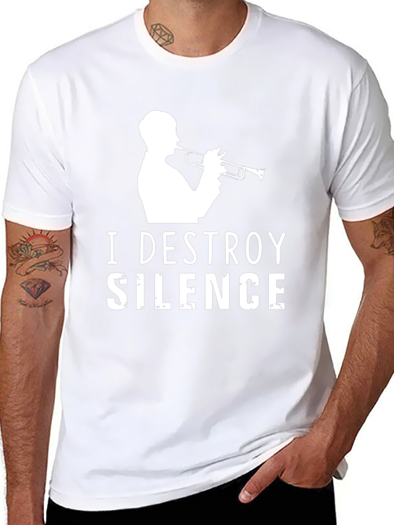 I Destroy Silence Trumpet T-Shirt - Musician Tee