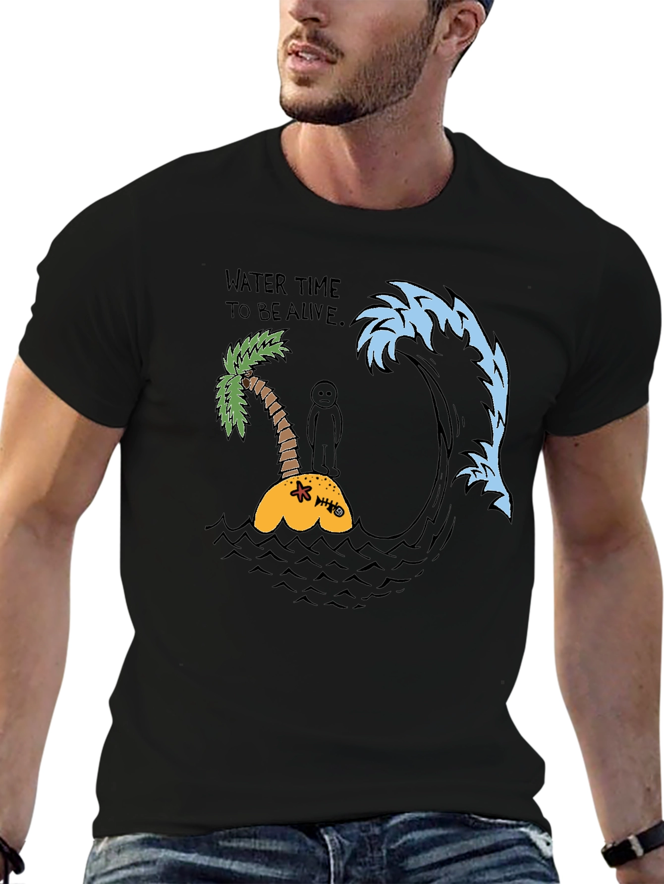 Humorous Water Time Graphic Tee